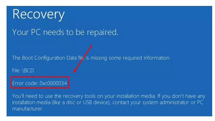 error-code-0xC0000034