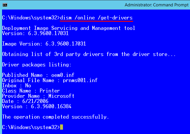 dism /image:C:\ /get-drivers