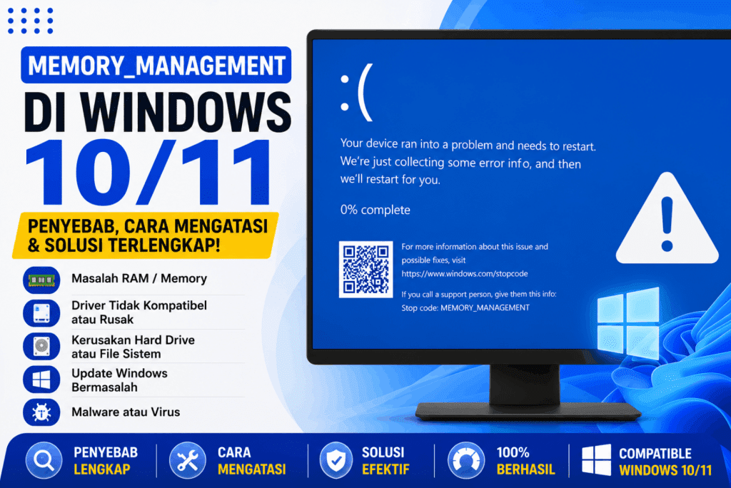 MEMORY_MANAGEMENT di Windows 10:11