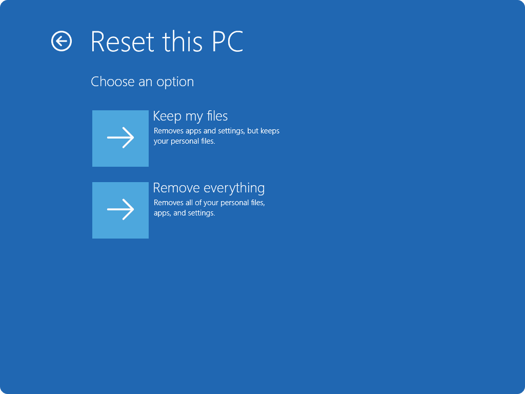 Reset Windows dengan Mempertahankan File