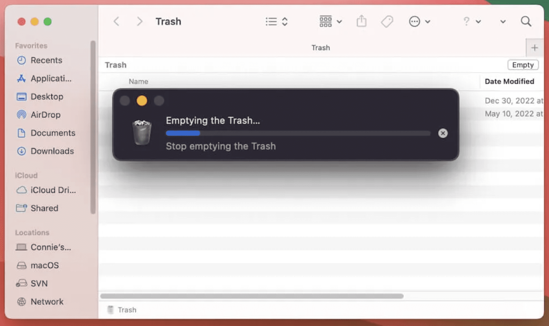 Empty Trash mac