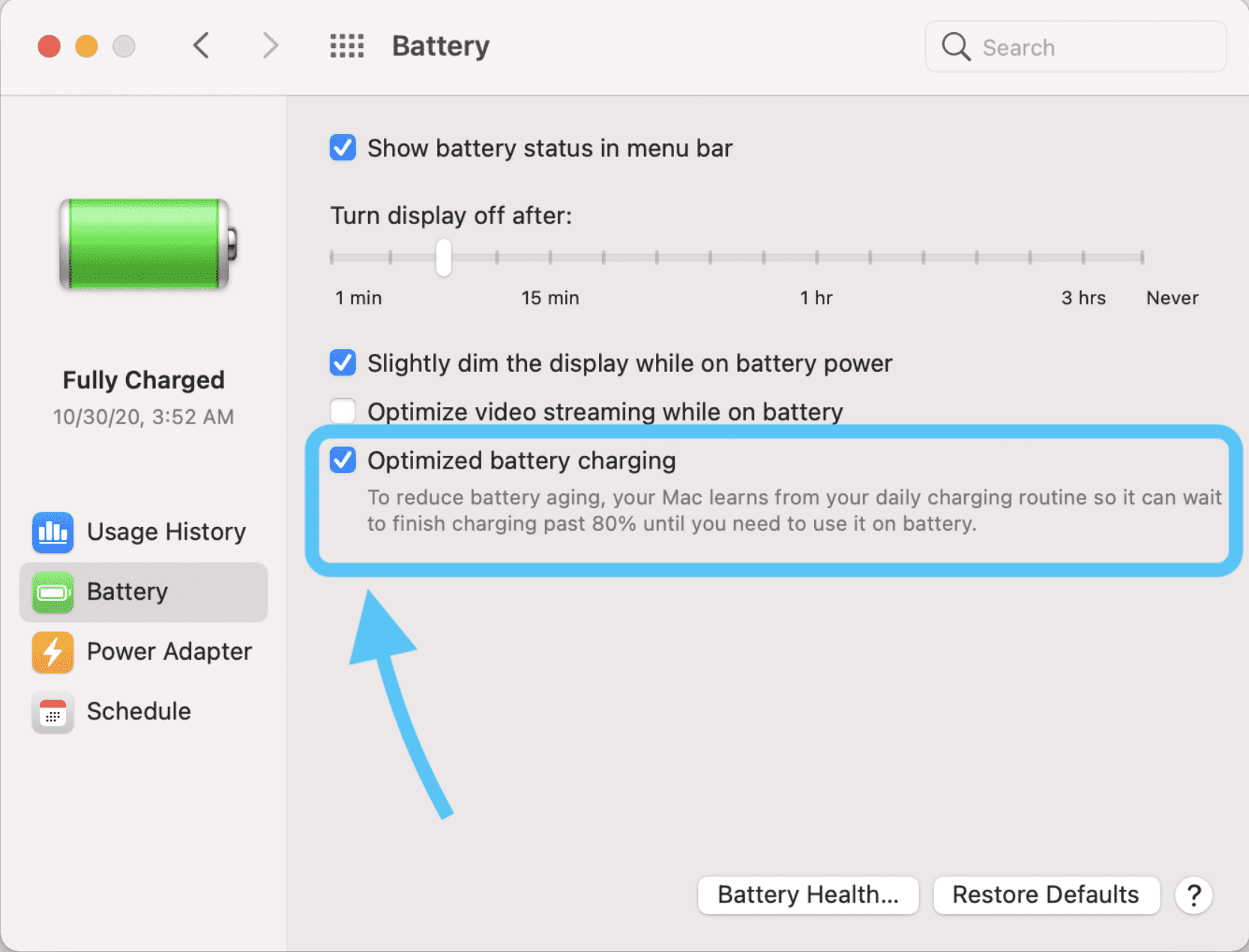 Optimized Battery Charging