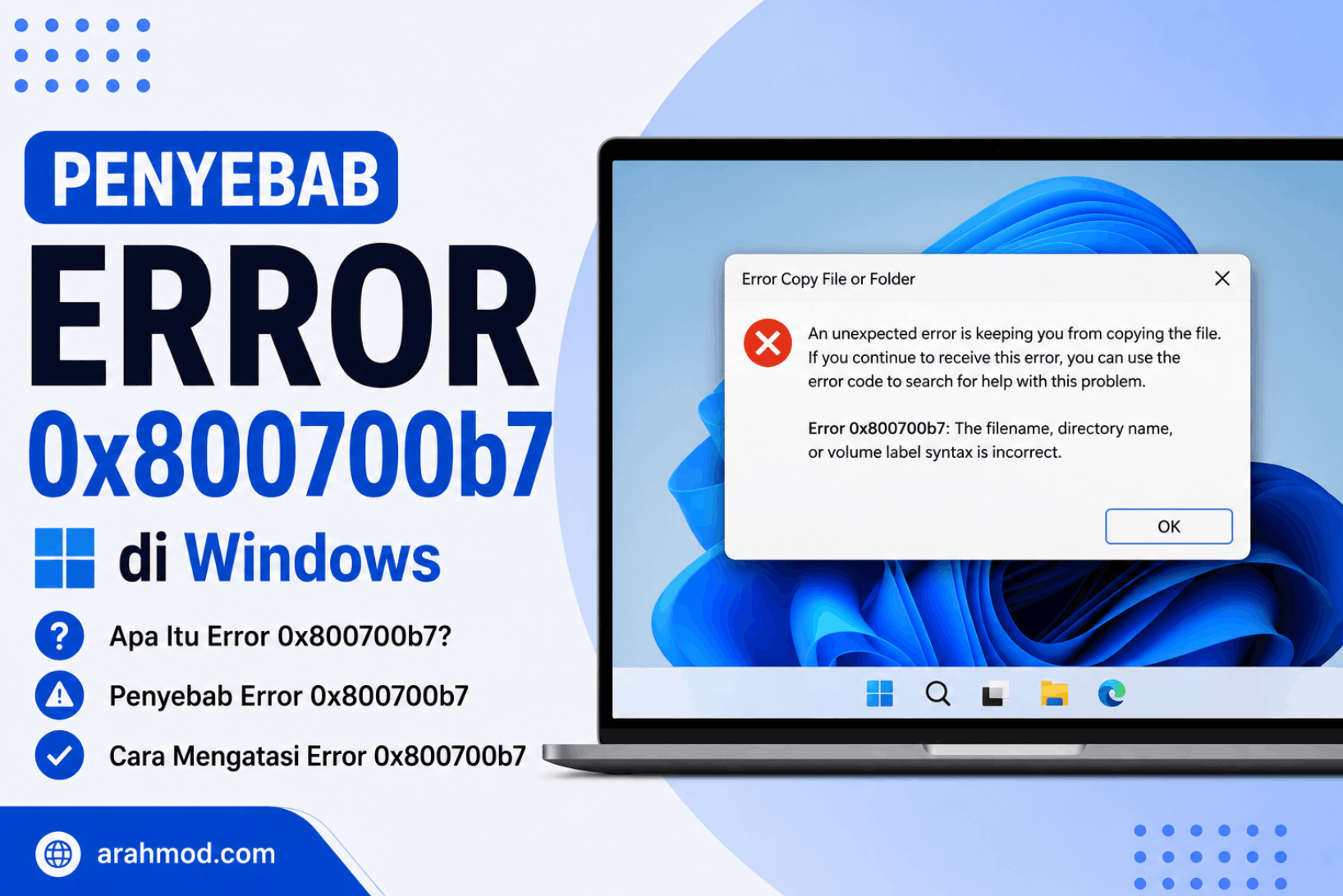 penyebab error 0x800700b7